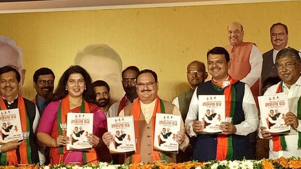 बीजेपी का संकल्प पत्र जारी, स्वास्थ्य, शिक्षा और रोजगार पर जोर
