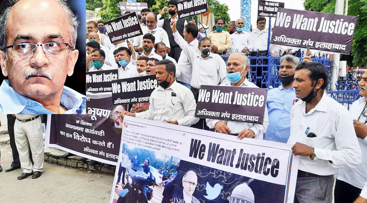 प्रशांत भूषण को सजा आज,समर्थन में आए लॉ स्टूडेंट्स 