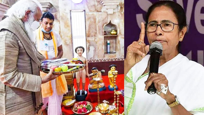 वोटों की खातिर बांग्लादेश के मंदिरों में गए मोदी , टीएमसी का आरोप 